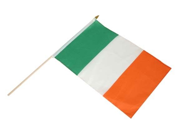 Irish Tricolour 12"x18" Handwaving Flag